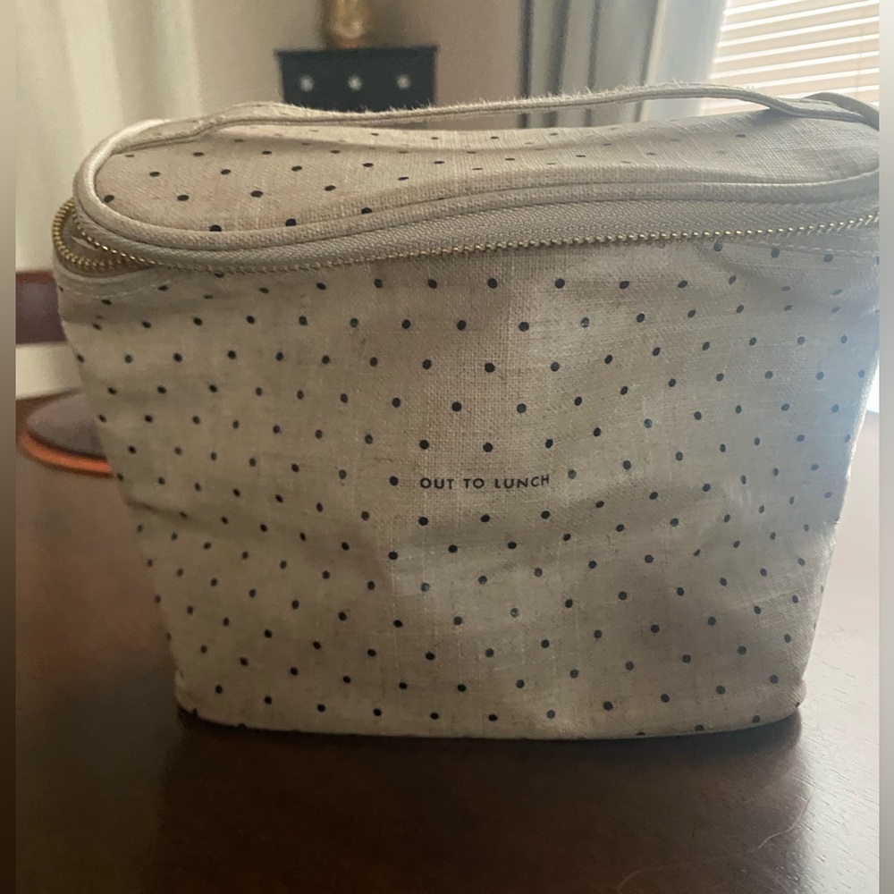 Kate Spade Cream and Black Polka Dot Cosmetic Bag